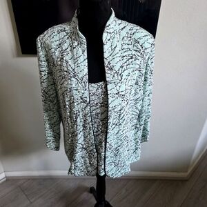 NWT ALEX EVENING Abstract Patterned Jacket and Top Set Size Large